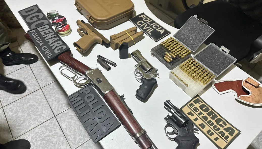 Armas de fogo e munições apreendidas