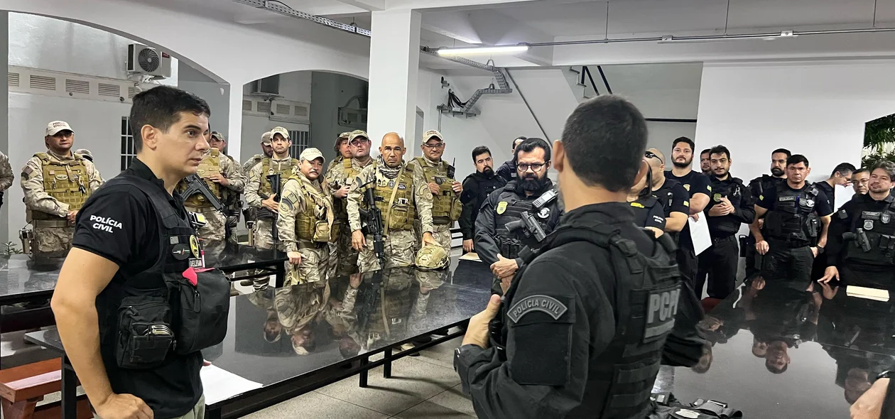Briefing da operação deflagrada pela Superintendência de Operações Integradas da  SSP-PI