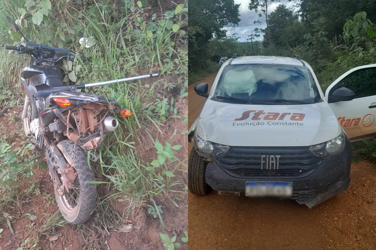 Carro colidiu na traseira da moto do ex-vereador