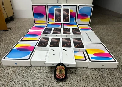 Celulares e tablets da Apple apreendidos pela Polícia Federal em Teresina