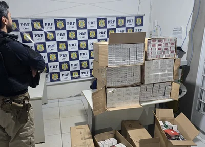 Cigarros contrabandeados apreendidos pela PRF
