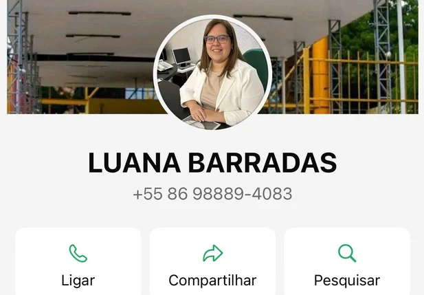 Criminosos usam número falso com foto de Luane Barradas