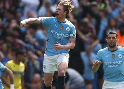 De Bruyne comemora gol do Manchester City