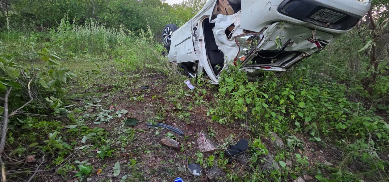 Fiat Palio capotou