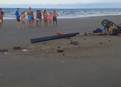 Girocóptero cai em praia no Rio Grande do Norte e deixa dois homens mortos