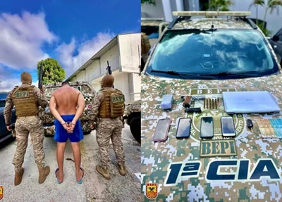 Homens, identificados pelas iniciais A.F.G.S. e R.J.O.S., presos