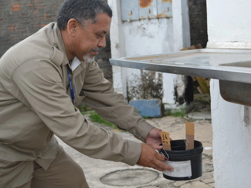 Instalação de armadilhas para o mosquito Aedes aegypti