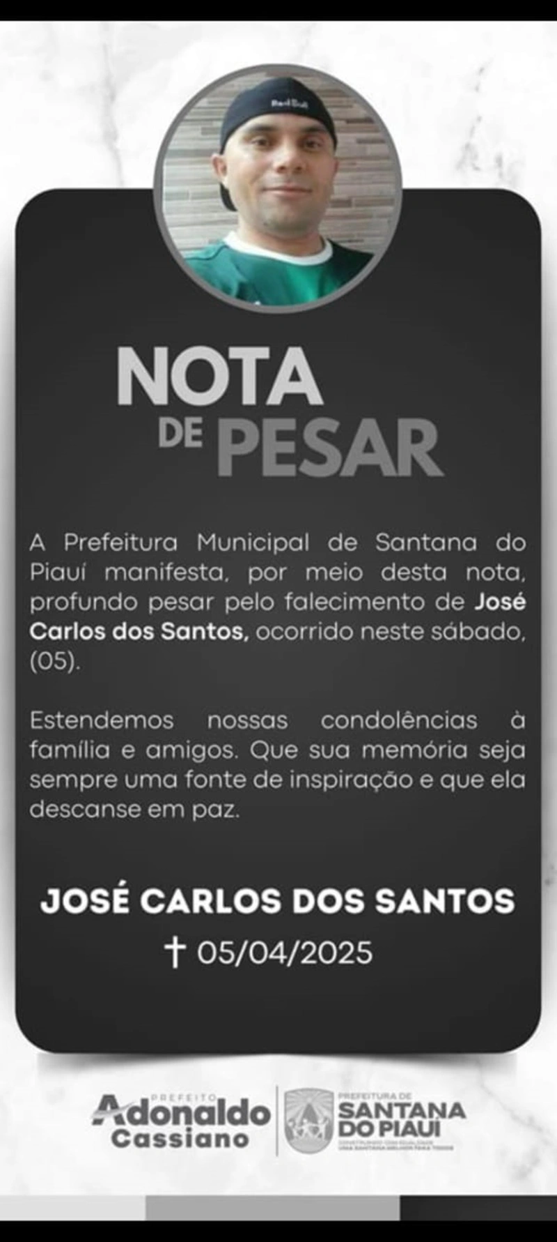 José Carlos dos Santos faleceu no último sábado (6)
