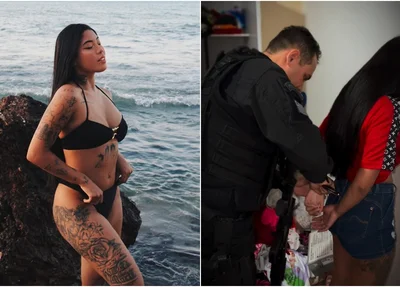 Momento da prisão da influencer Ana Azevedo