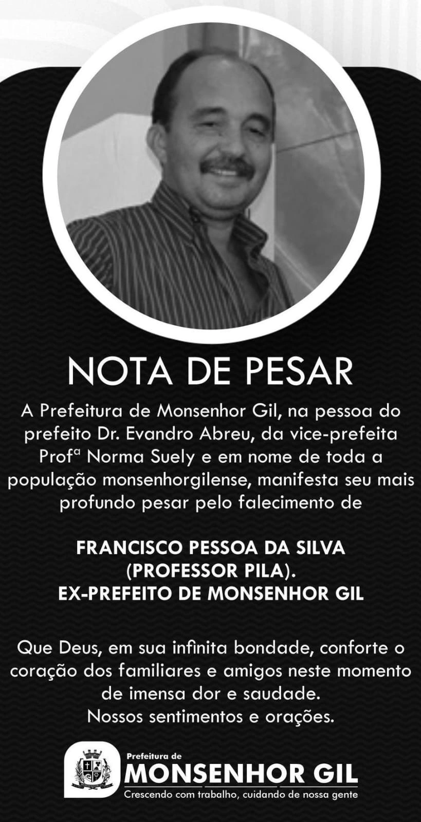 Nota da Prefeitura de Monsenhor Gil