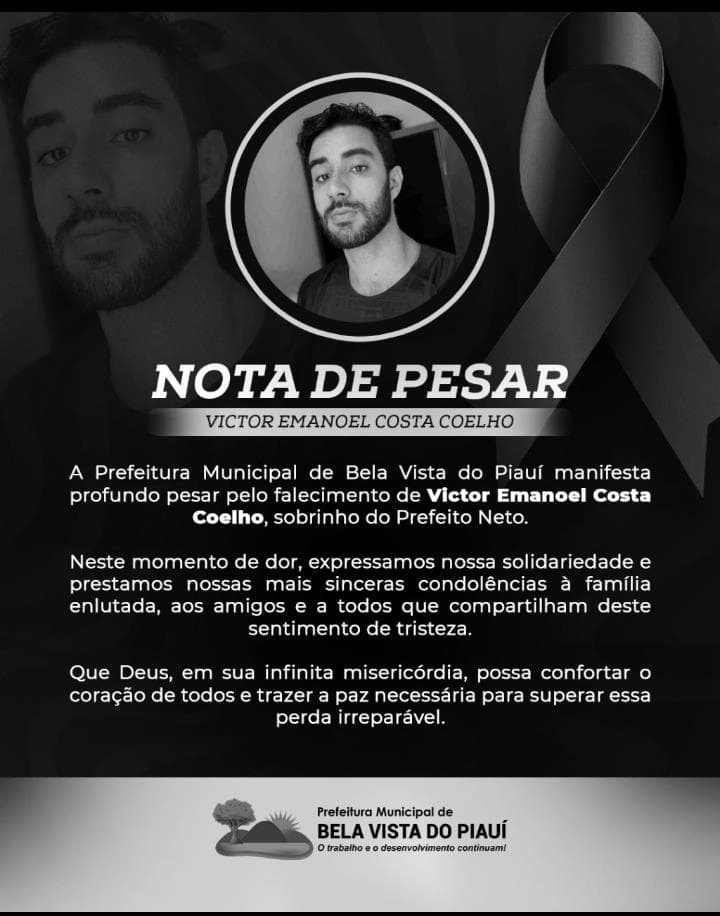 Nota de pesar para Victor Emanoel Costa Coelho