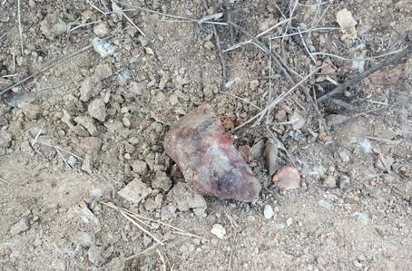 Pedra utilizada na tentativa de feminicídio em Paulistana