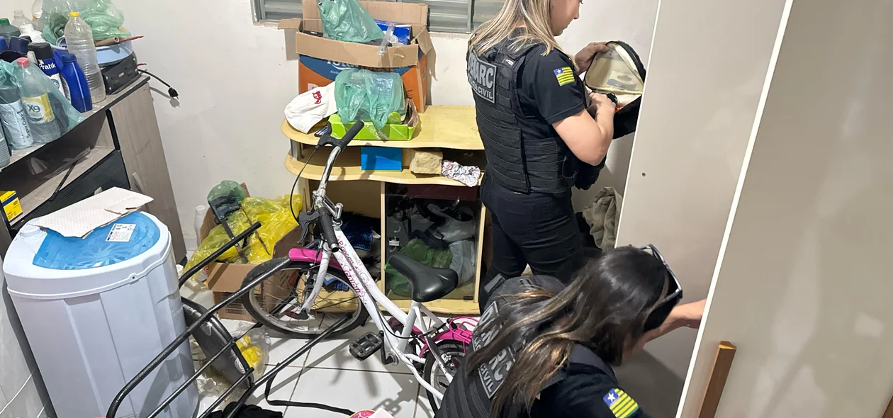 Policiais do DENARC durante operação
