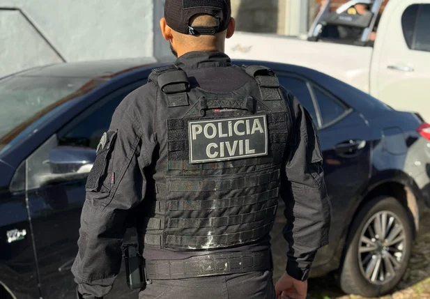 Policial civil cumprindo mandado