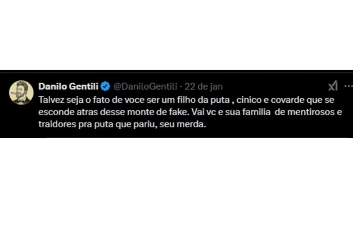 Postagem de Danilo Gentili sobre Carlos Gentili