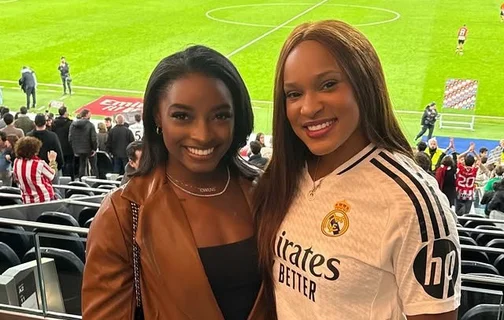 Simone Biles e Rebeca Andrade