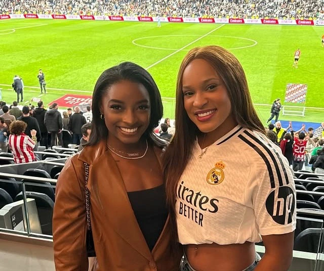 Simone Biles e Rebeca Andrade