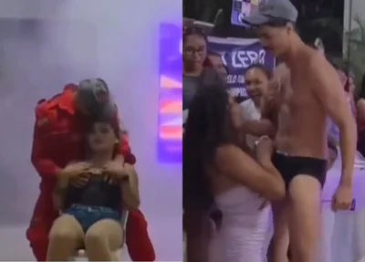 Stripper em gincana promovida pela Secretaria Municipal das Mulheres de Coelho Neto