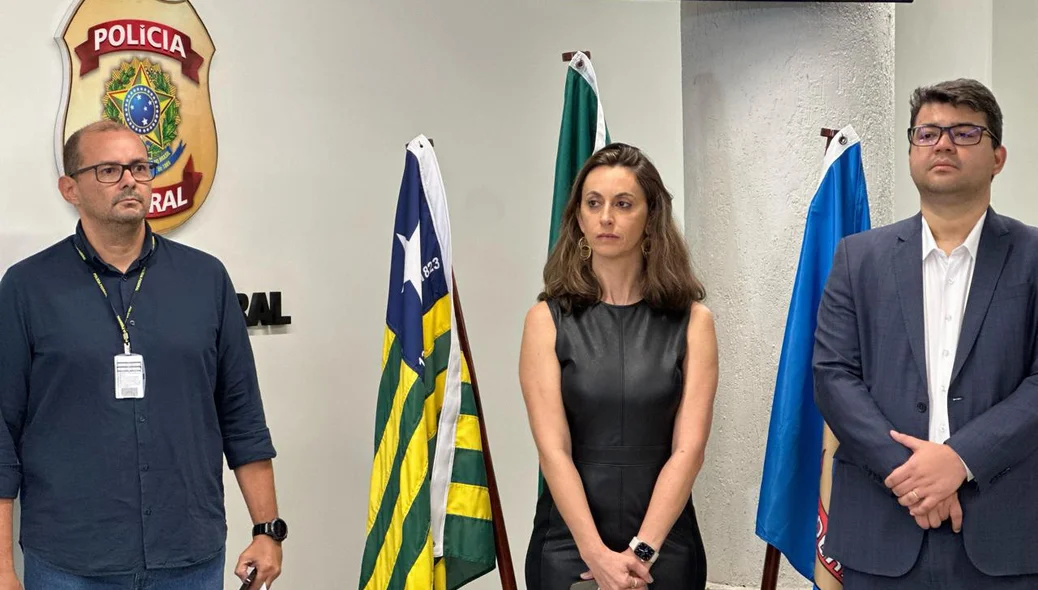 Superintendente da PF, Melissa Maximino, e do secretário de Segurança Pública do Piauí, Chico Lucas