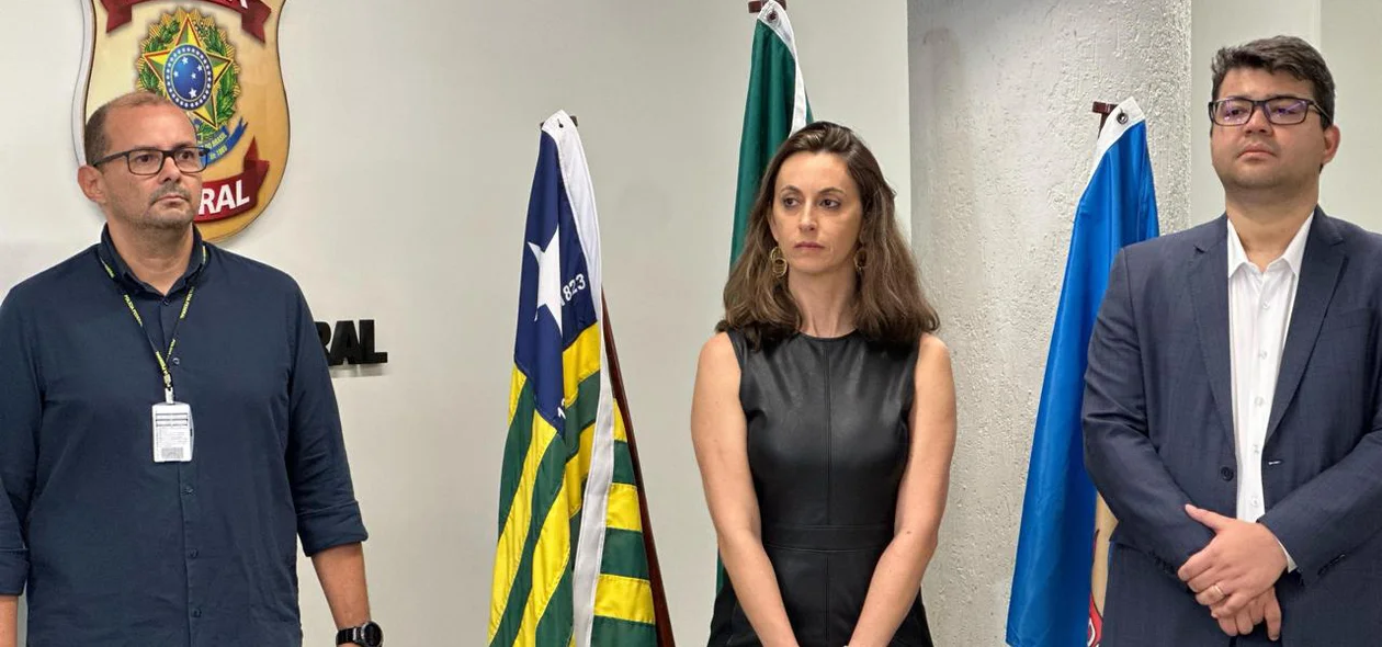 Superintendente da PF, Melissa Maximino, e do secretário de Segurança Pública do Piauí, Chico Lucas