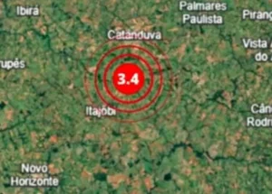 Um tremor de terra de magnitude 3.4 mR ocorreu no interior do estado de São Paulo