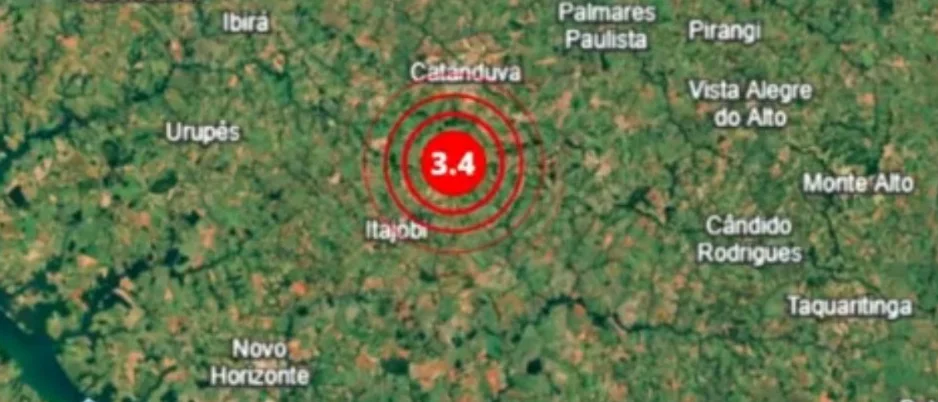 Um tremor de terra de magnitude 3.4 mR ocorreu no interior do estado de São Paulo