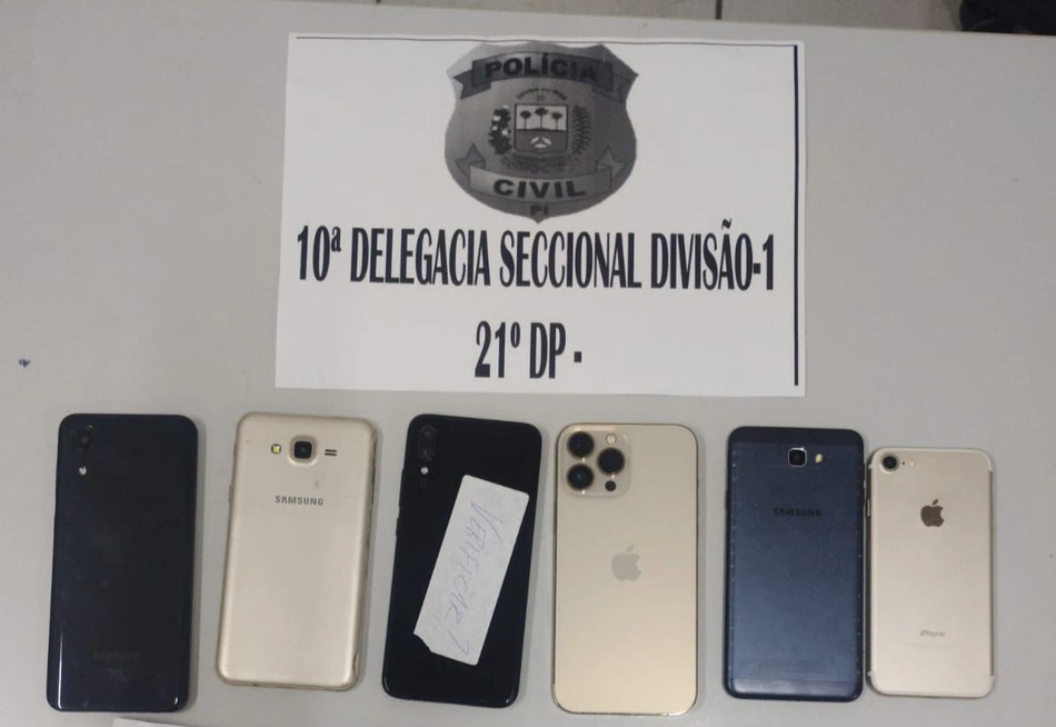 Aparelhos celulares recuperados pela Polícia Civil do Piauí