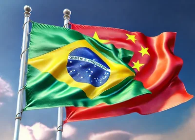 Bandeiras do Brasil e China