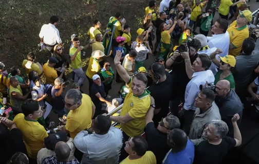 Bolsonaro durante ato em Brasília