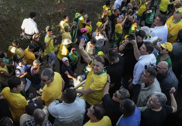 Bolsonaro durante ato em Brasília