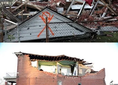 Casas destruídas após tornados nos EUA