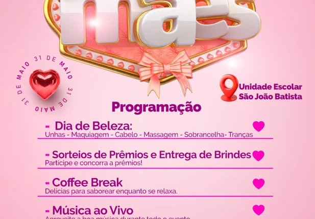 Celebração especial de dia das mães