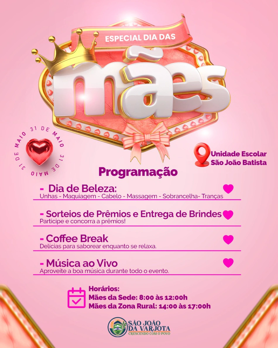 Celebração especial de dia das mães
