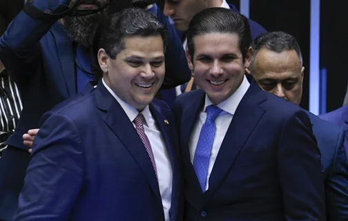 Davi Alcolumbre e Hugo Motta