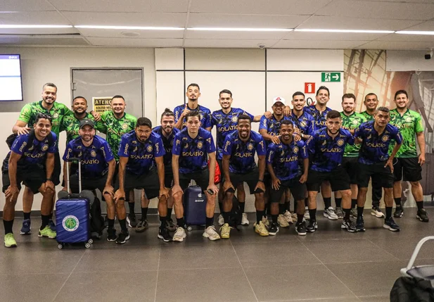 Elenco do Atlético Piauiense na estreia do Brasileiro de Futsal