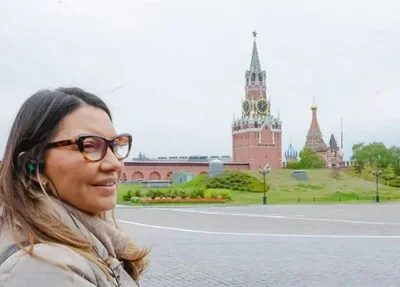 Janja em visita ao Kremlin na Rússia