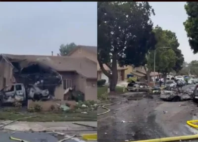 Jato caiu em um bairro militar na Califórnia