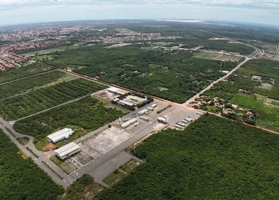 Limpeza do terreno para construção da usina de hidrogênio verde