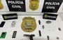 Material apreendido em poder dos suspeitos, durante operação Denarc 44