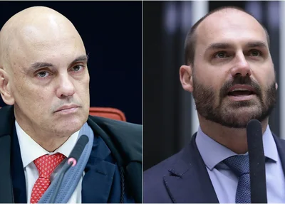 Ministro Alexandre de Moraes e Eduardo Bolsonaro
