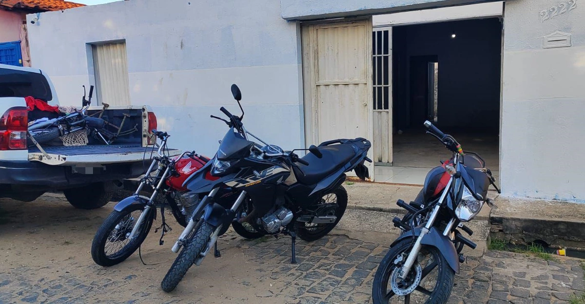 Motocicletas apreendidas no desmanche ilegal