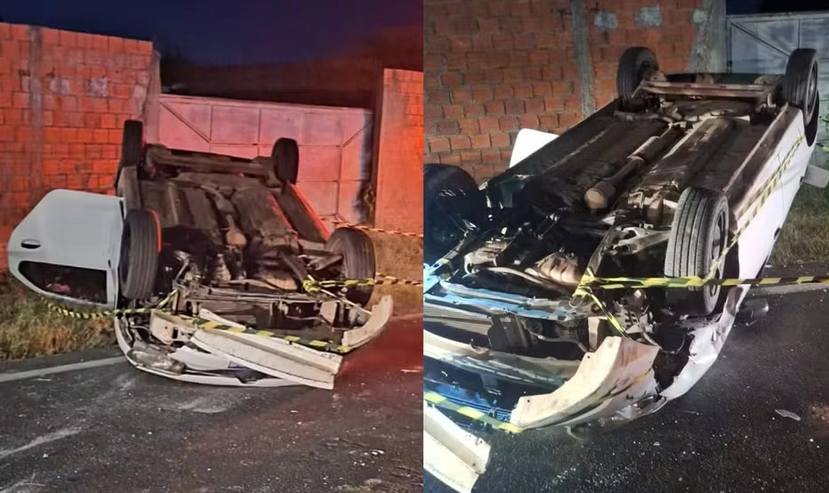 Motorista de aplicativo capotou carro na zona sul de Teresina
