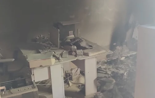 Os militares constataram que o incêndio se concentrava no escritório