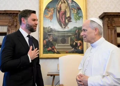 Papa Leão XIV e vice-presidente dos EUA, JD Vance