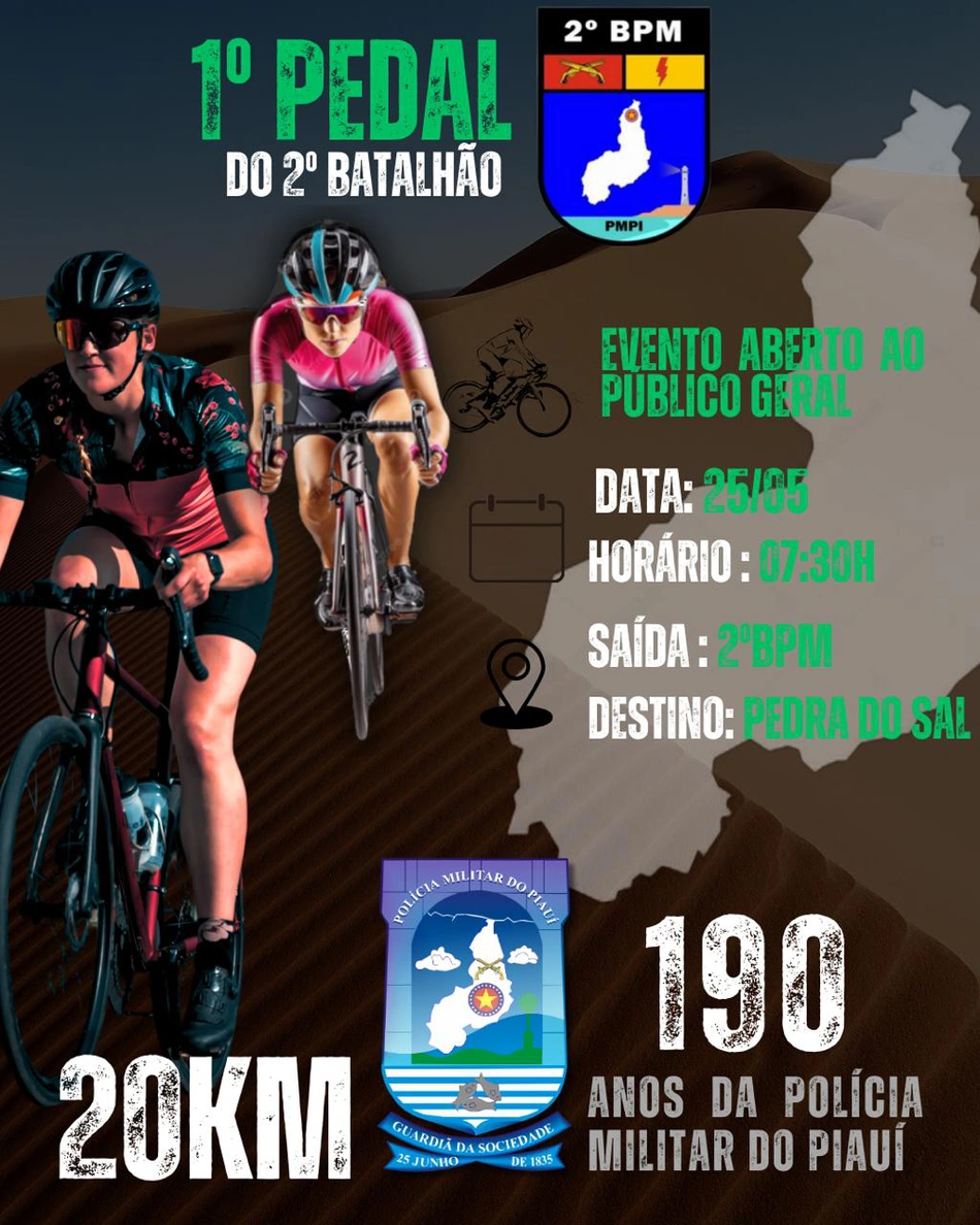 Pedal organizado pelo 2º Batalhão da Polícia Militar do Piauí