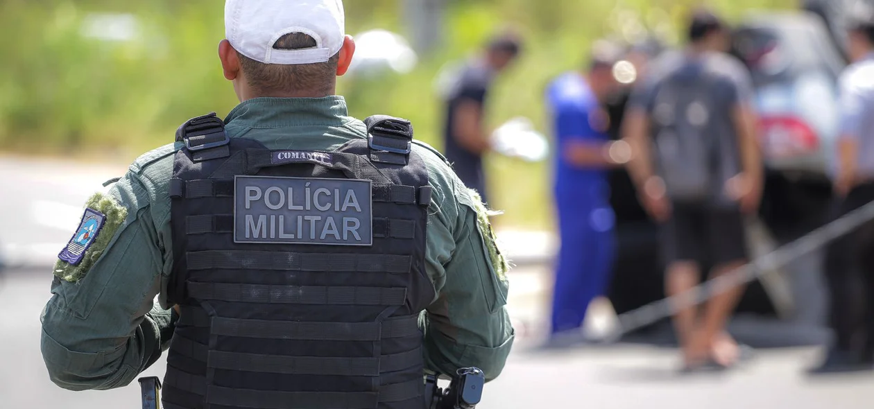 Polícia Militar no local do acidente