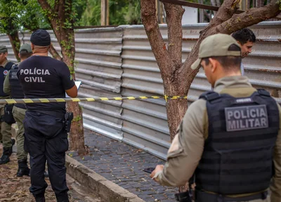 Polícia no local do crime