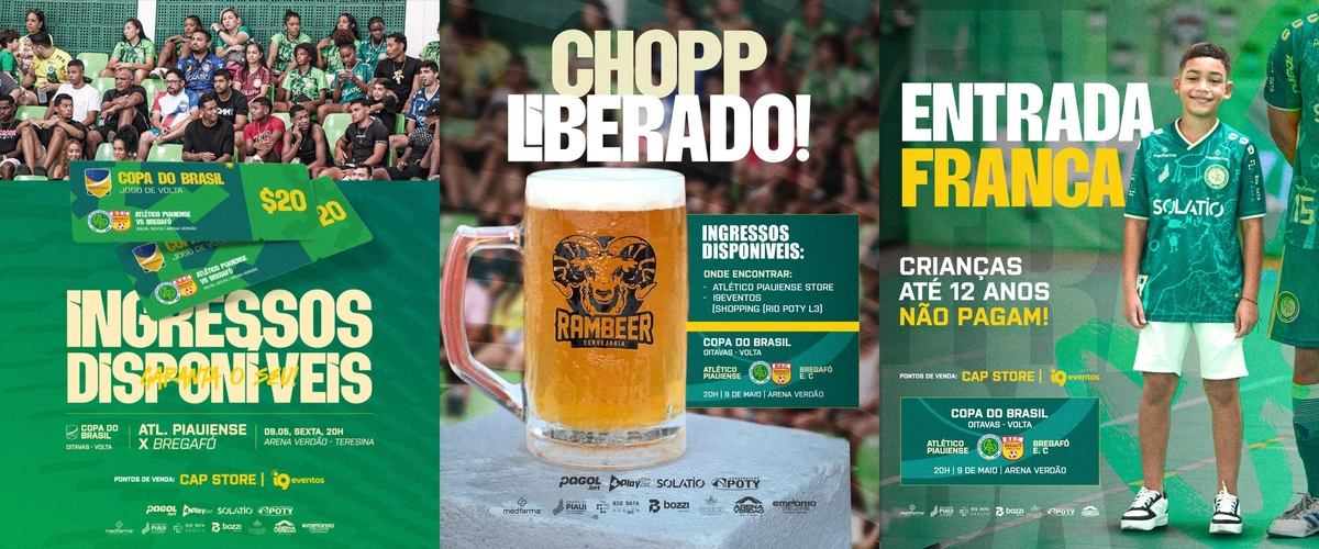 Preço e locais de vendas dos ingressos para a partida entre Atlético Piauiense e Bregafó-PA