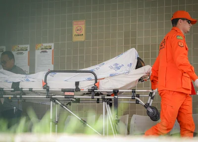 Tatiana Medeiros sendo transferida de hospital