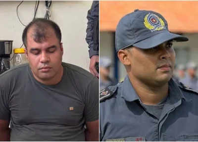 Tenente identificado como Cássio de Almeida Soares à esquerda